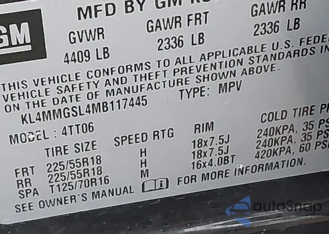 2021 Buick Encore Gx Awd Essence z USA, uszkodzony, nr VIN KL4MMGSL4MB117445